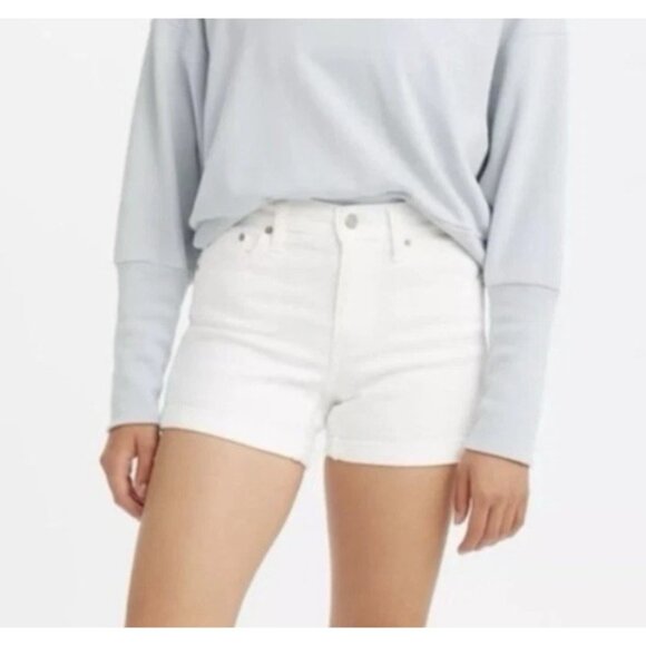NEW Levis Women's Size 27 Mid-Length Off White Denim Shorts - Picture 1 of 10